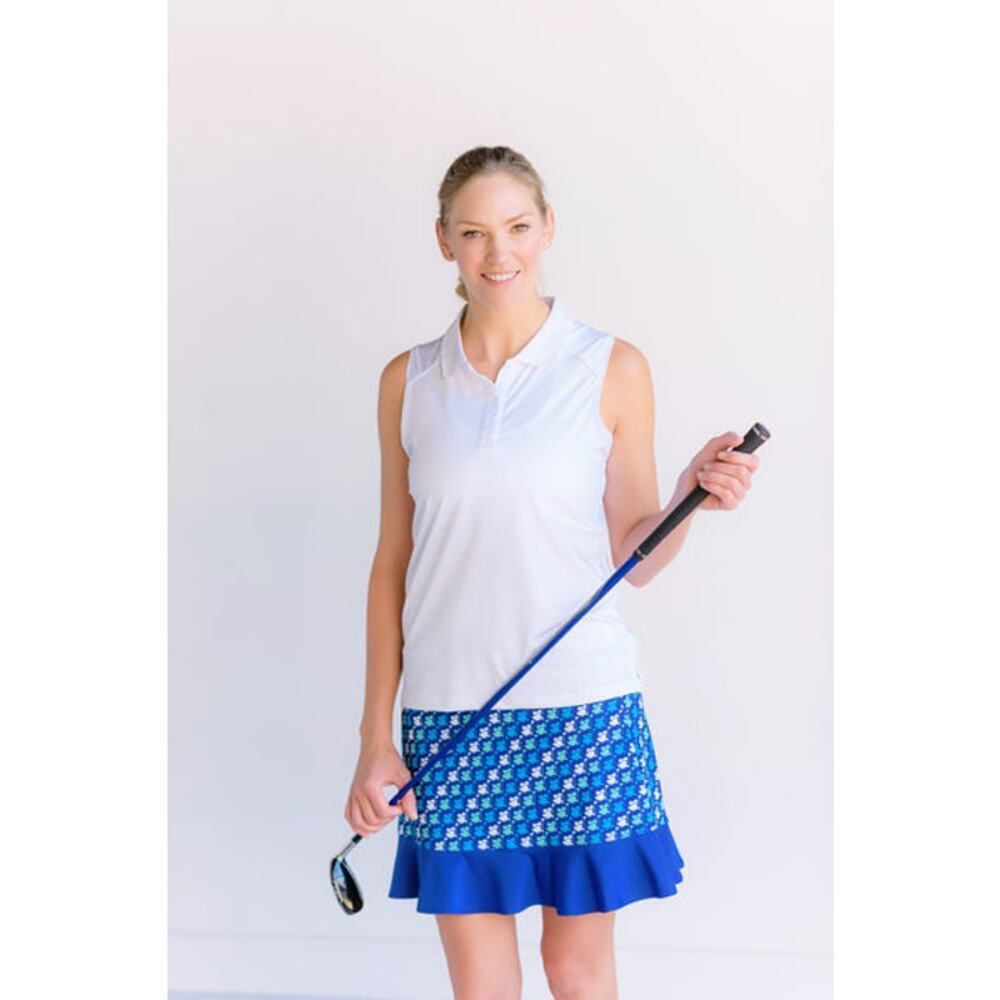 Birdies & Bows Fairway Flounce Golf Skort - Birdies and Bows sz small blue $82